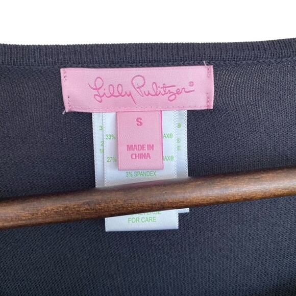 Lilly Pulitzer Navy Blue Fringe Sweater - Size Small - Picture 4 of 4